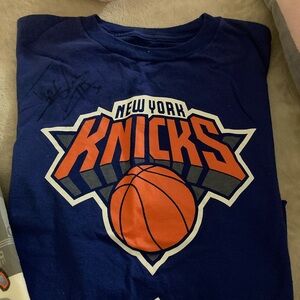 Adidas Signed John Starks NBA New York Knicks Shirt, Size Medium